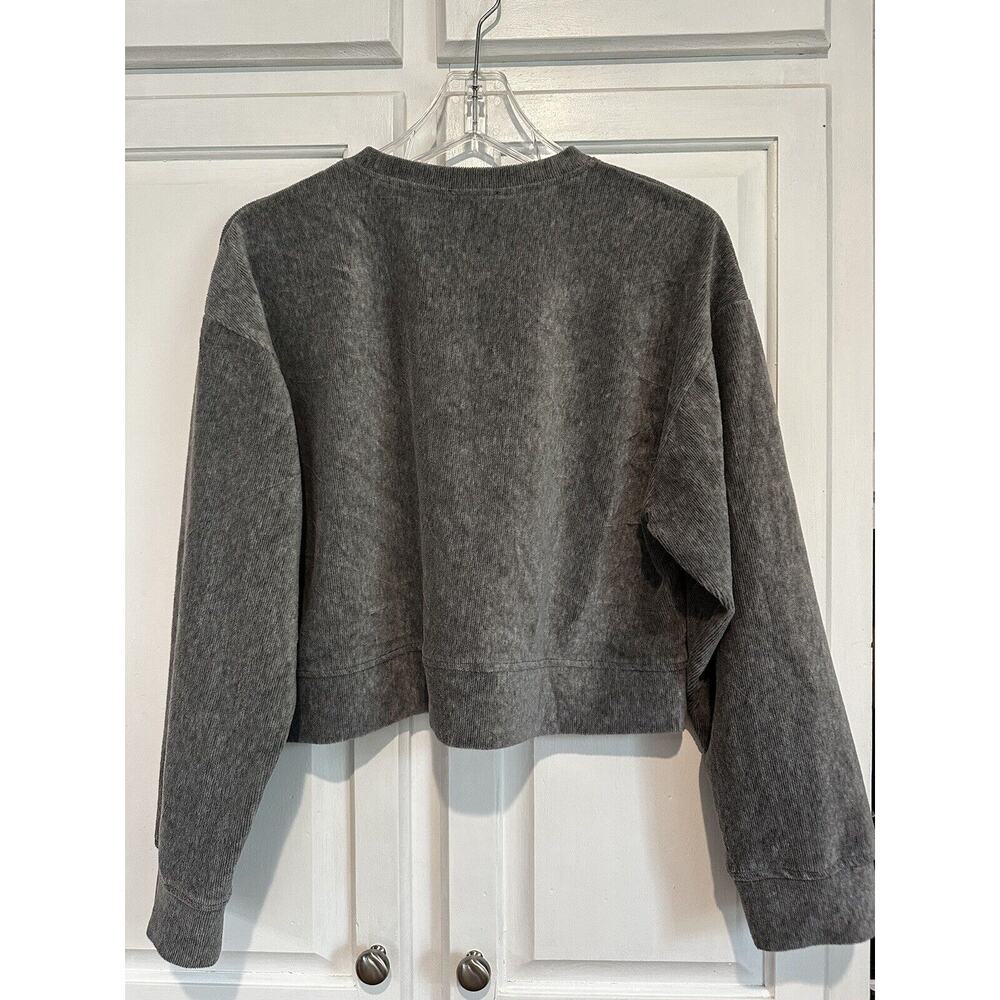 Zara Womens Cropped Sweater Knit Gray Pullover Ribbed Size Small - Picture 2 of 9